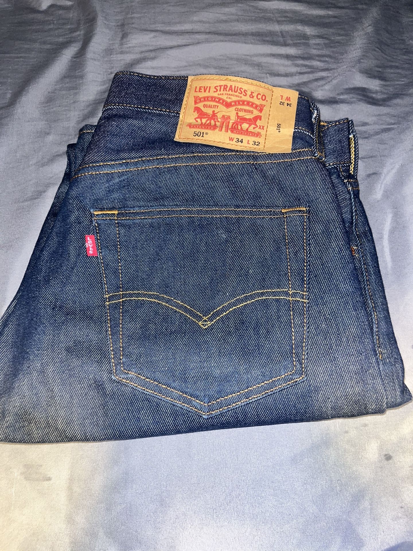 Navy blue 501s W:34 L:32