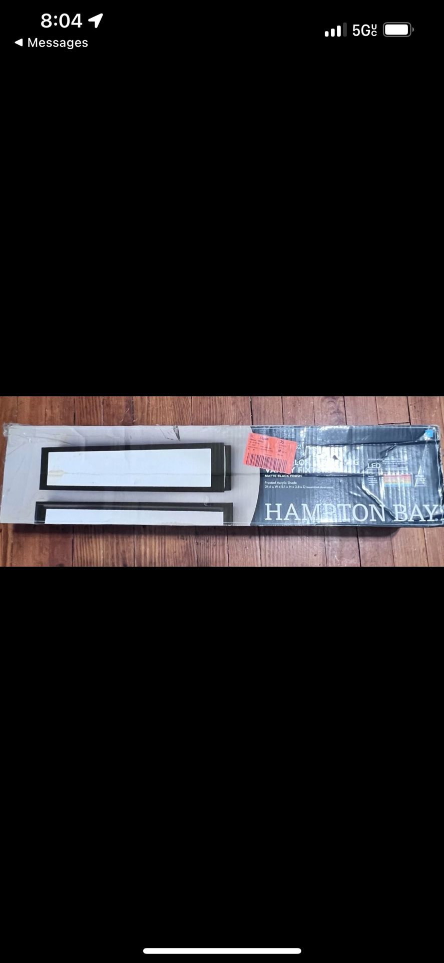 Hampton Bay Woodbury 24.6" Matte Black Integrated LED Bathroom Vanity Light Bar