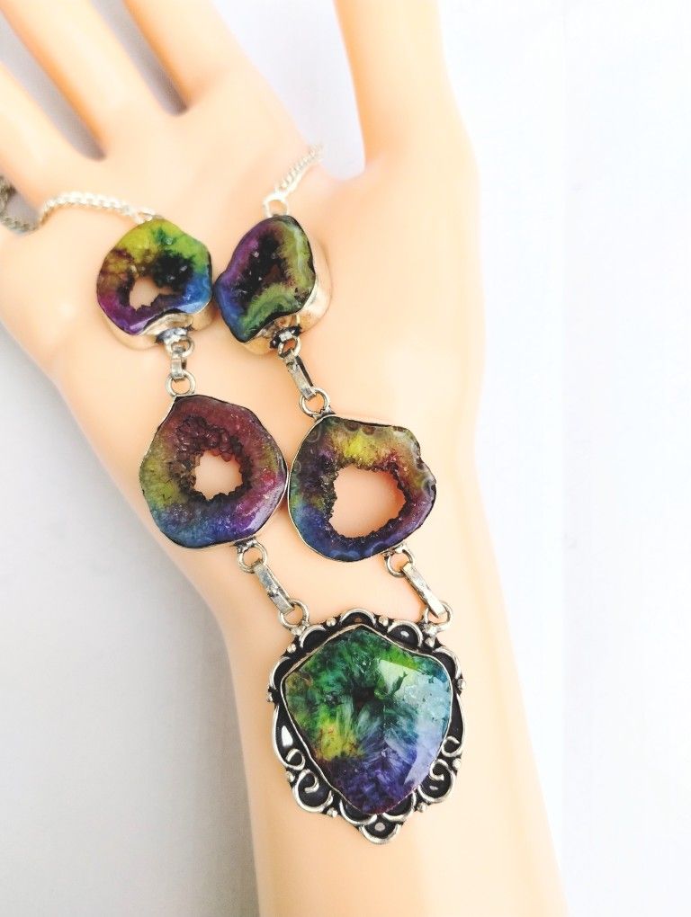 Rainbow Druzy Agate Necklace
