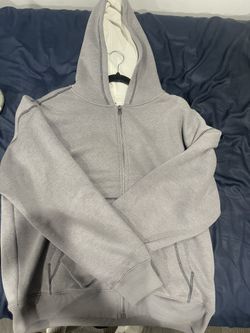 Large Hollister Boxy Thermal-Lined Zip-Up Hoodie
