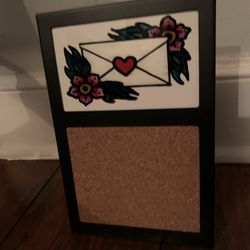 Hand oil painted picture frame cork board entry way notes night stand letter