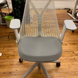 Gray and White Herman Miller Sayl Office Chair