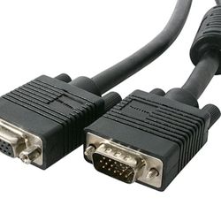 50ft HD15 SVGA/VGA Monitor Extension Computer Cable Male-To-Male Coax Cord EUC