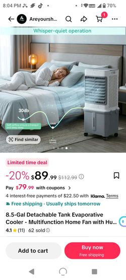 Evaporative Air Cooler Tower Fan