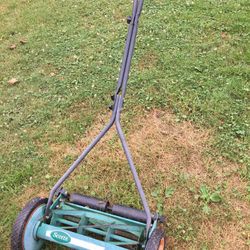 Reel type push mower.