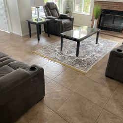 A Complete Power Reclining Living Room Set With Tables