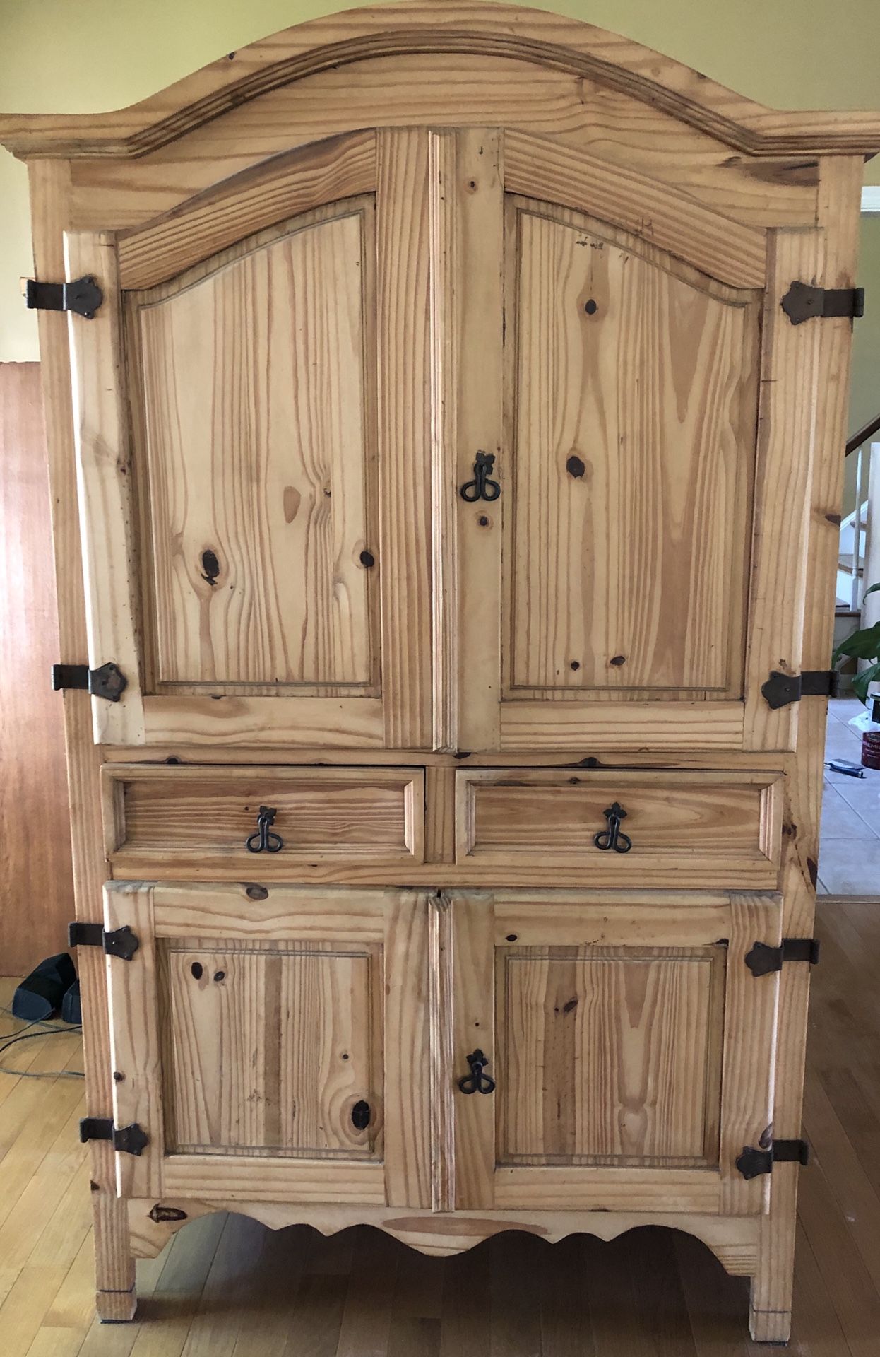 Southwestern armoire, pine entertainment center, solid wood