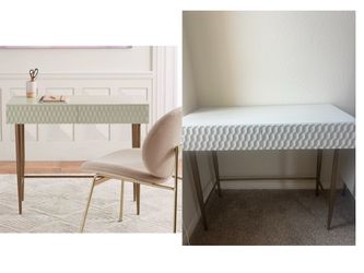 West Elm White Lacquer 2-Drawer Desk – 36”W x 18”D Modern Desk