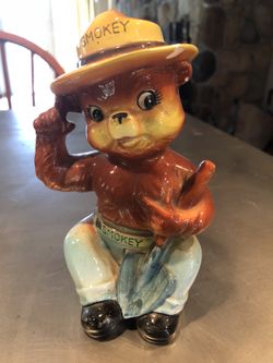Vintage Smokey the Bear ceramic bank