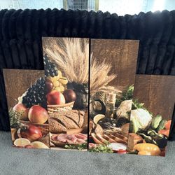 4 Piece Kitchen Canvas Wall Art