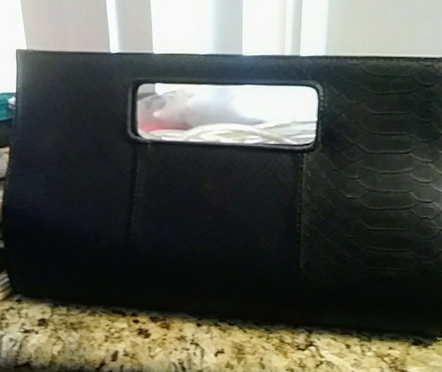 Charming Charlie black clutch purse