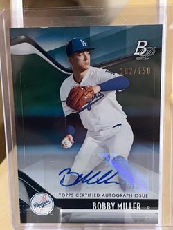 Bobby Miller 2021 Bowman Platinum Blue Auto /150 #TOP-15 Dodgers 102/150
