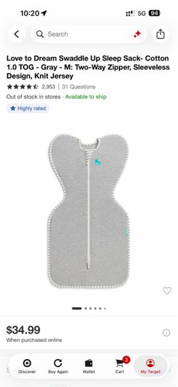 Love to dream Swaddle Up sleep Sack- cotton Large size