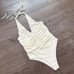 Cream H&M Halter Top Bodysuit