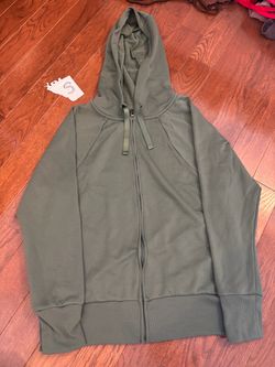 NIKE Olive Green Full-Zip Fleece Hoodie