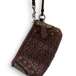 Vintage Y2K Burgundy Coach Wristlet