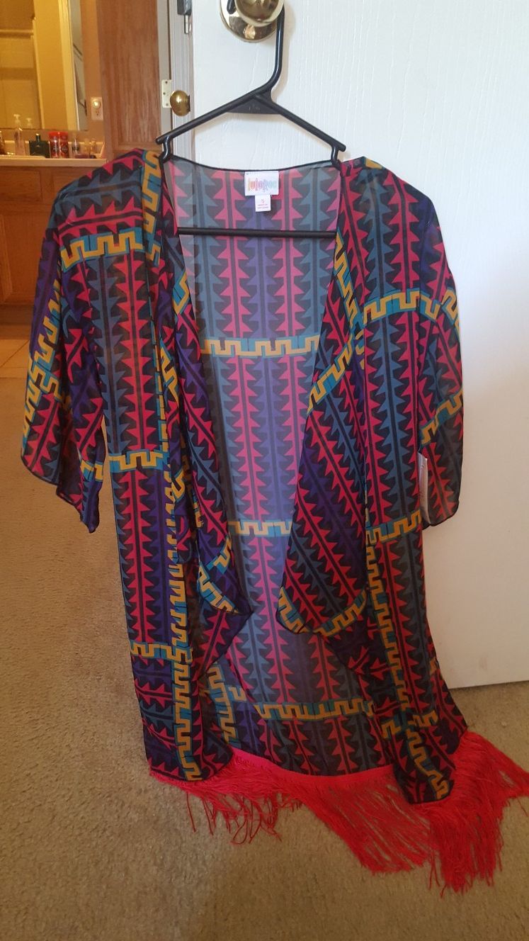 Colorful cardigan tag on