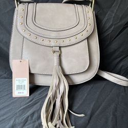 FRANCO SARTO CROSSBODY BAG REX SADDLE TINSEL FRINGE LILAC