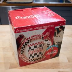 Vintage Coca-Cola Mugs & Dessert Plates 8PC SET FROM 1996