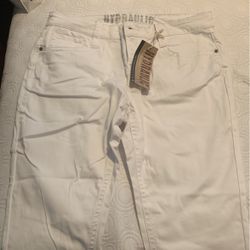 New White Stretch Jeans Size 12
