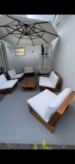 Outdoor Teak Wood Sectional Sofa Set