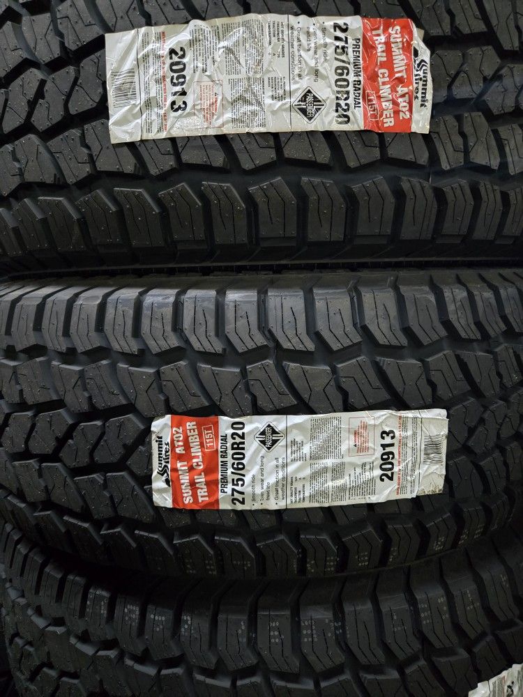 (4) 275/60r20 Summit A/T Tires 275 60 20 Inch 33 AT