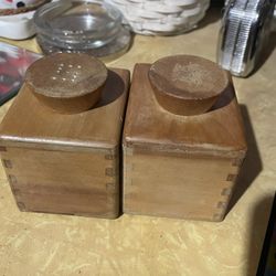 Woodpecker Woodware 1959 Wooden Salt And Pepper Shakers