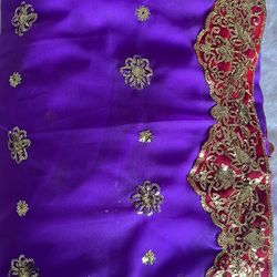 Women's Bollywood Sequin Embroidered Sari