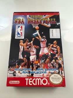 Tecmo NBA Basketball Nintendo NES w/Box + Manual 1992