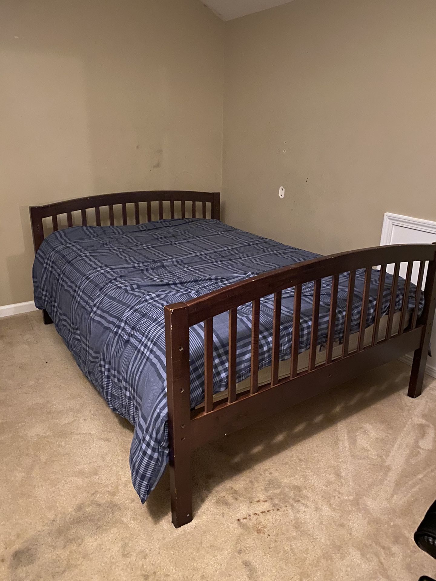 Full size bed frame with mattress
