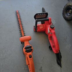 Hedge Trimmer And Chainsaw Bundle