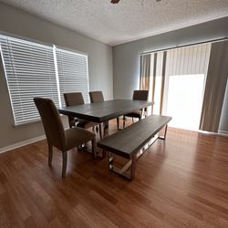 Dining Table With 4 Chairs And A Bench