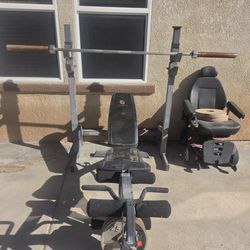 350pds weight set & bench