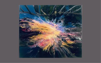 Paintings By Gigi.    Mystical Flames.    Measures 16 x 20.   Acrylic Painting sealed with Epoxy for a superb shine.