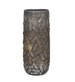 19" Samson Large Shapes Ceramic Vase in Bronze by Elevarre