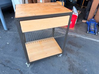 Rolling kitchen cart w/ cutting board top