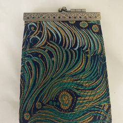 Peacock Fabric Credit Card Holder 