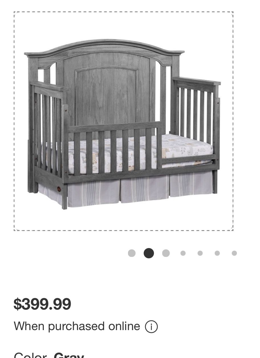 Crib With Toddler Rail Set