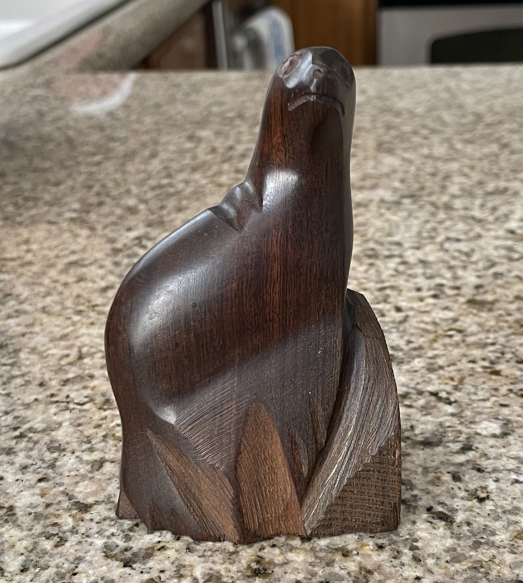 Wooden Seal Sculpture 