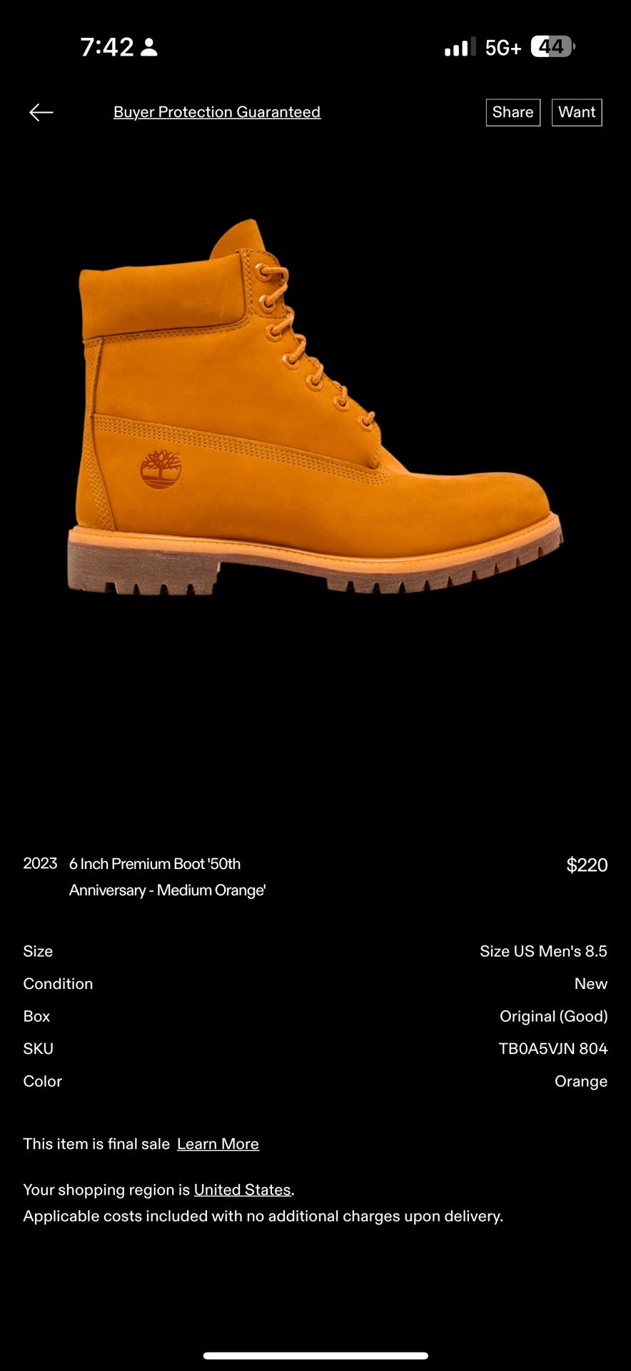 Timberland 50 Anniversary 8.5