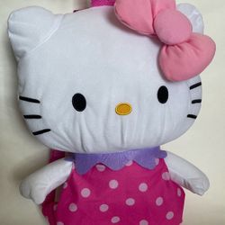 Brand New Hello Kitty Backpack with zippered pocket in the back Approximately 18 in