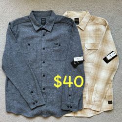 RVCA Flannel Shirts Size XL Brand New With Tags Attached 