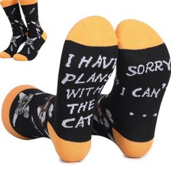 Novelty Cat Mid Crew Socks UNISEX