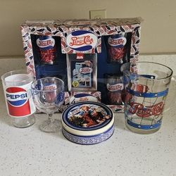 PEPSI. GLASSES  &  PITCHER