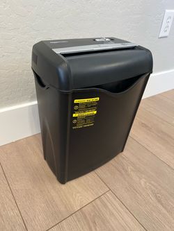 Amazon Basics 6-Sheet Cross-Cut Paper and Credit Card Shredder with 3.8 Gallon Bin, Shreds Staples, Black