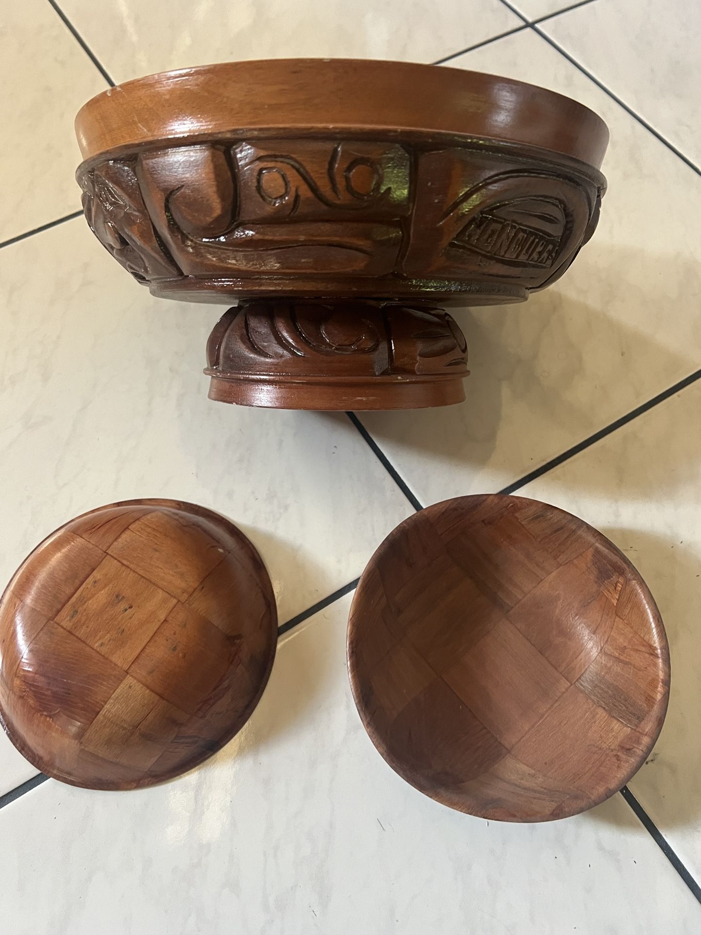 Hawaiian Honduras Wooden Bowl Set