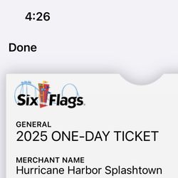 One Day Ticket For 5/30/25 Hurricane Harbor Arizona 