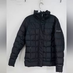 Columbia Omni Heat Insulated Black Puffer Jacket Coat Women Medium Or Men Small