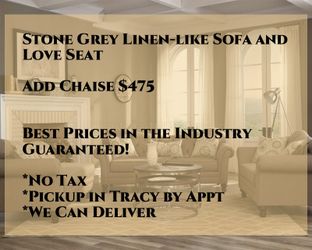 Brand New 2 Piece Stone Grey Sofa and Love Seat