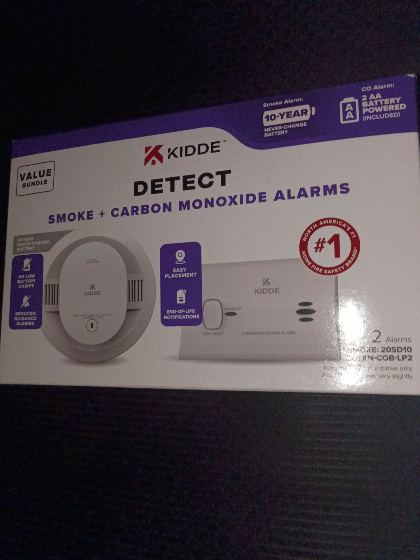 KIDDE DETECT VALUE BUNDLE SMOKE + CARBON MONOXIDE ALARMS 2ALARMS